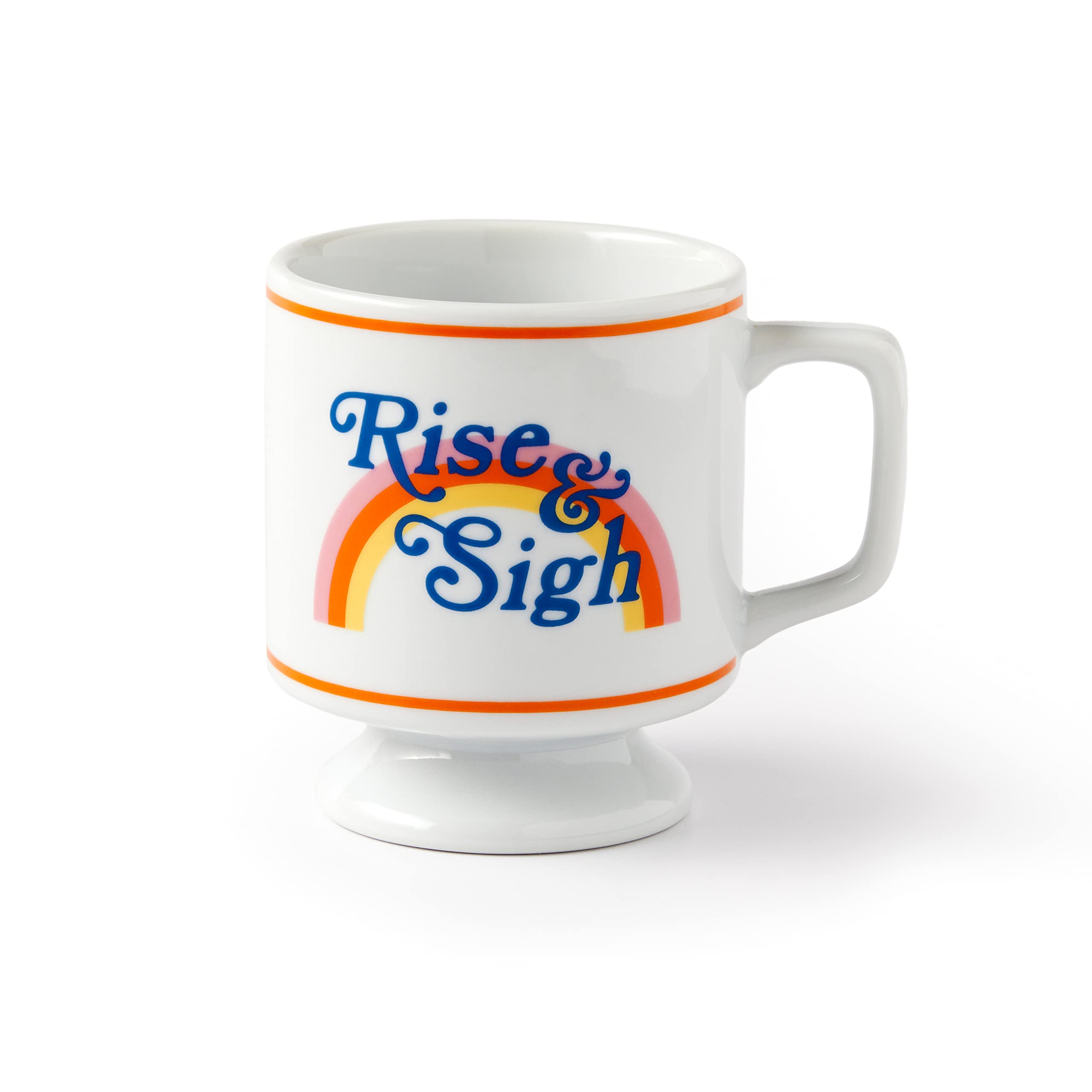 Amazon.com: Rise & Sigh Pedestal Mug from Brass Monkey - Ceramic
